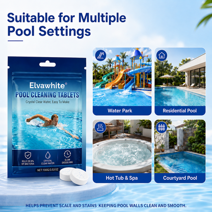 💥Hot Sale🏊‍♂️Elvawhite® 2026 Next-Gen Pool Cleaning Tablets for Crystal Clear Water